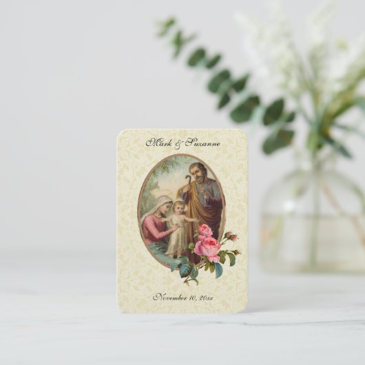 Kaart van de katholieke bruiloft voor de Heilige F Visitekaartje (Staand voorkant)