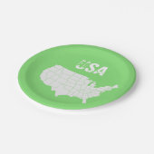 Kaart van de kleurrijke Verenigde Staten Papieren Bordje (Gekanteld)