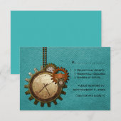 Kaart van de  klok respons, Turquoise (Voorkant / Achterkant)