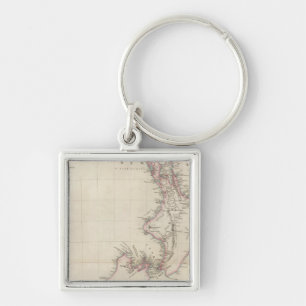 Kaart van de kolonie Nieuw-Zeeland Sleutelhanger