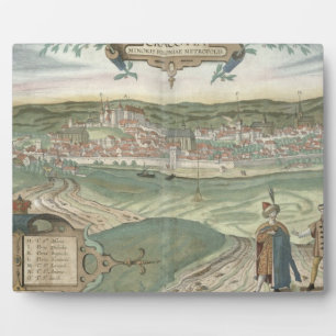 Kaart van de Krakau, van "Civitates Orbis Terrarum Fotoplaat