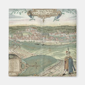 Kaart van de Krakau, van "Civitates Orbis Terrarum Magneet (Voorkant)