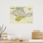  kaart van de Krim (1922) Poster (Keuken)