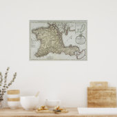 kaart van de Krim, Oekraïne, regio Sebastopol Poster (Keuken)