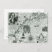 Kaart van de kust van New England (Voorkant / Achterkant)