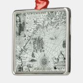 Kaart van de kust van New England Metalen Ornament (Links)