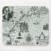 Kaart van de kust van New England Muismat (Voorkant)