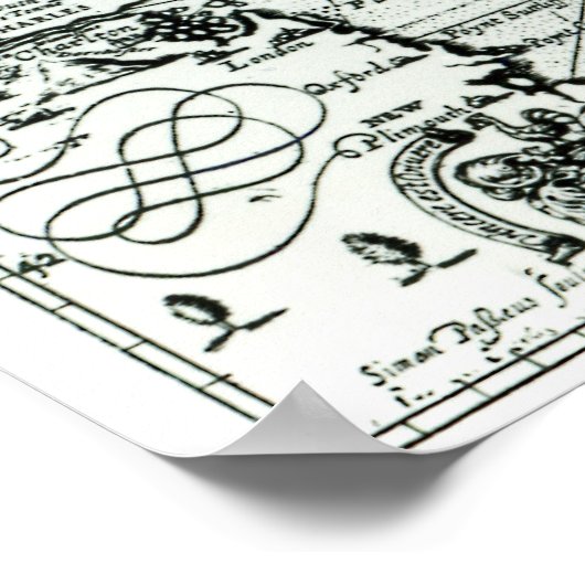 Kaart van de kust van New England Poster (Hoek)