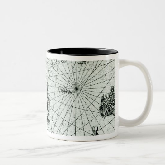 Kaart van de kust van New England Tweekleurige Koffiemok (Rechts)