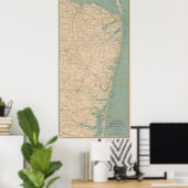  kaart van de kust van New Jersey (1890) Poster (Thuiskantoor)