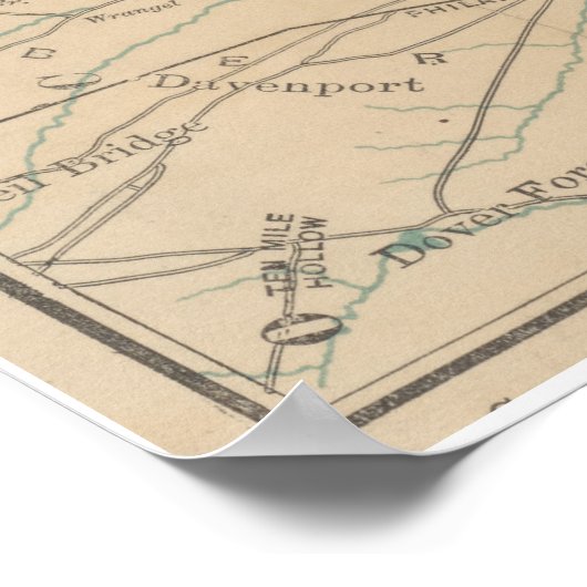  kaart van de kust van New Jersey (1890) Poster (Hoek)