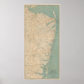  kaart van de kust van New Jersey (1890) Poster (Voorkant)