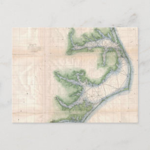  kaart van de kust van North Carolina (1875)