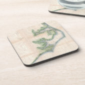  kaart van de kust van North Carolina (1875) Onderzetter (Linkerzijde)