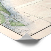  kaart van de kust van North Carolina (1875) Poster (Hoek)