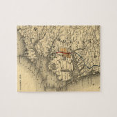  kaart van de kust van North Carolina (1887) Legpuzzel (Horizontaal)