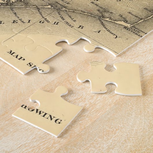  kaart van de kust van North Carolina (1887) Legpuzzel (Zijkant)