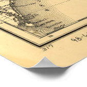  kaart van de kust van North Carolina (1887) Poster (Hoek)