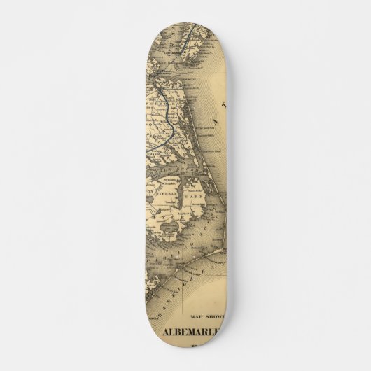  kaart van de kust van North Carolina (1887) Skateboard (Voorkant)