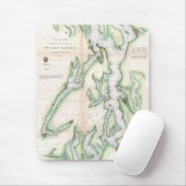 kaart van de kust van Puget Sound Washington (186 Muismat (Met muis)
