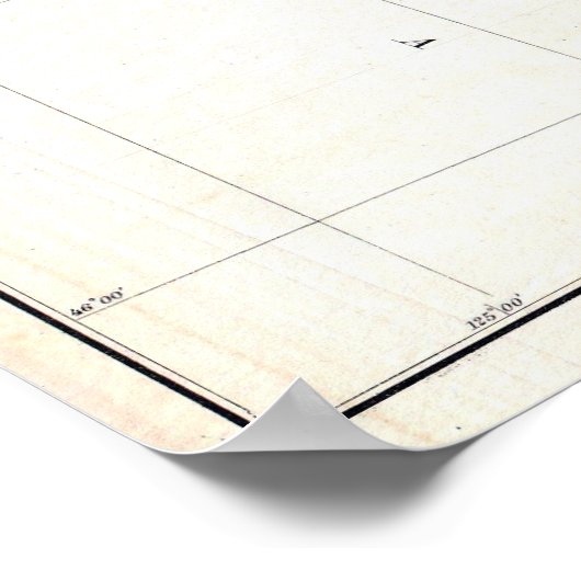 kaart van de kust van Washington en Oregon (1857) Poster (Hoek)