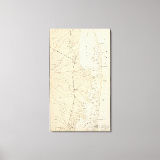 Kaart van de kustsectie Barnegat Bay naar Tuckerto Canvas Afdruk (Voorkant)
