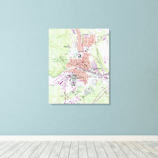  kaart van de lagstaff Arizona (1962) Canvas Afdruk (Insitu (Houten vloer))