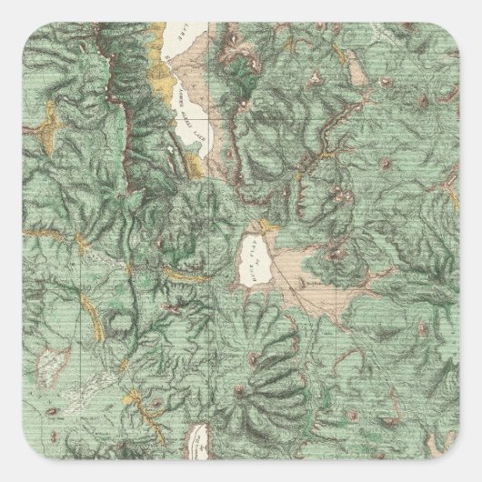 Kaart van de landclassificatie van Nevada Vierkante Sticker (Voorkant)