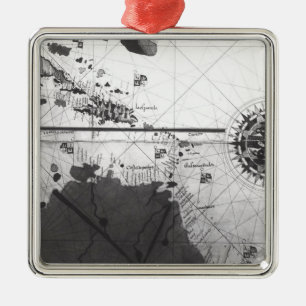 Kaart van de landen metalen ornament