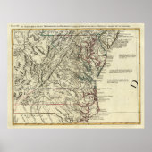 kaart van de landen van het Midden-Atlantische ge Poster (Voorkant)