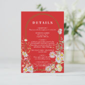 Kaart van de lenteszomer Wildflower Fiery Red Encl (Staand voorkant)