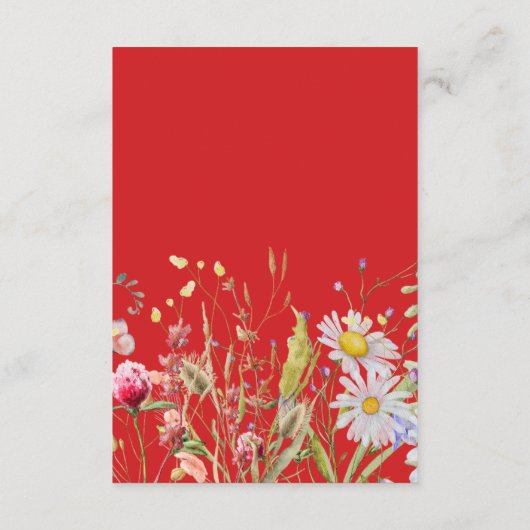Kaart van de lenteszomer Wildflower Fiery Red Encl (Achterkant)