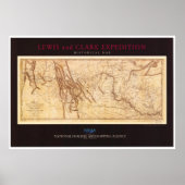 Kaart van de Lewis en Clark Expedition Poster (Voorkant)