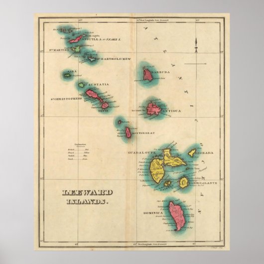  kaart van de Libanese eilanden (1822) Poster (Voorkant)