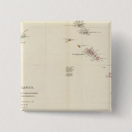Kaart van de Libanese eilanden Vierkante Button 5,1 Cm (Voorkant)