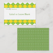 Kaart van de Lijst van het Etiket van Argyle van Plaatskaartje (Voorkant / Achterkant)