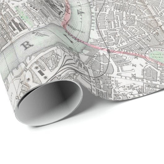  kaart van de Londense stad Cadeaupapier (Rol Hoek)