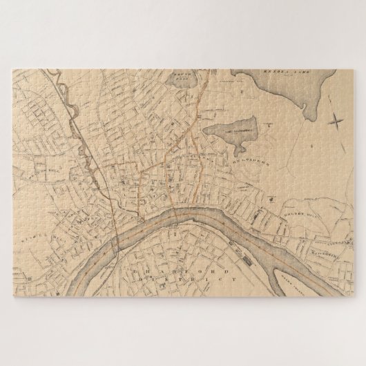  kaart van de MA voor Haverhill (1909) Legpuzzel (Horizontaal)