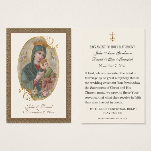 Kaart van de Maagd Mary Jesus Wedding Scripting Pr (Voorkant /achterkant)