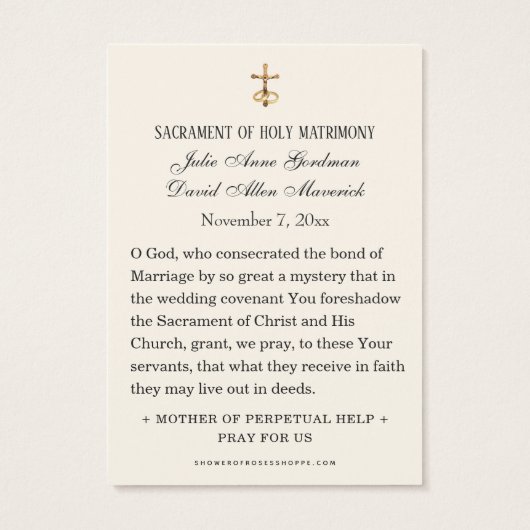 Kaart van de Maagd Mary Jesus Wedding Scripting Pr (Achterkant)