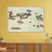 kaart van de Maagdeneilanden (1823) Canvas Afdruk (Insitu (Woonkamer))