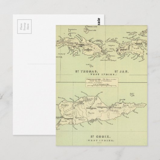 kaart van de Maagdeneilanden (1853) (Voorkant / Achterkant)