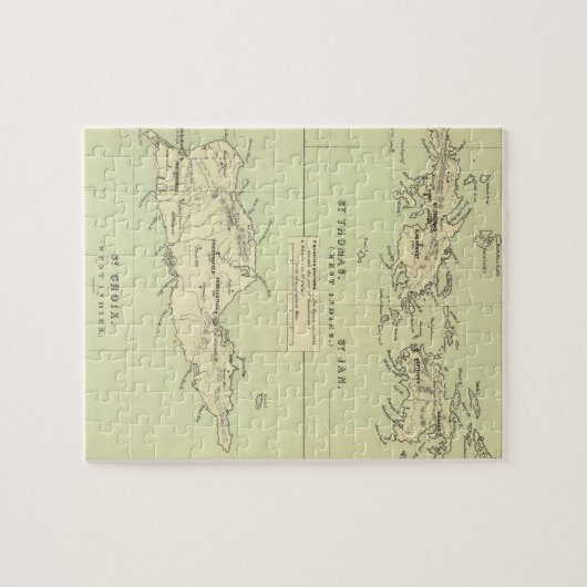  kaart van de Maagdeneilanden (1853) Legpuzzel (Horizontaal)