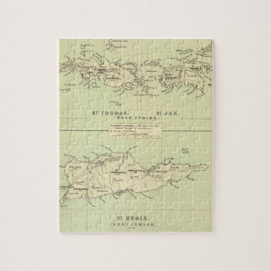  kaart van de Maagdeneilanden (1853) Legpuzzel (Verticaal)