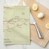  kaart van de Maagdeneilanden (1853) Theedoek (Quarter Fold)