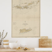  kaart van de Maagdeneilanden (1921) Poster (Keuken)