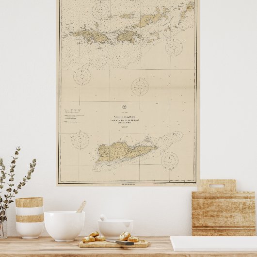  kaart van de Maagdeneilanden (1921) Poster (Keuken)