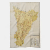 Kaart van de maffia-activiteit in Sicilië 1900 Theedoek (Verticaal)