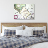 Kaart van de Magellan-Straat, Patagonia Canvas Afdruk (Insitu (Slaapkamer))