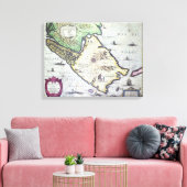 Kaart van de Magellan-Straat, Patagonia Canvas Afdruk (Insitu (Woonkamer))